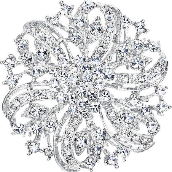 Other - Austrian Crystal Vintage Inspired Bridal Flower Brooch Corsage